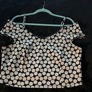 Fashion to Figure Black and White Polka Dot Crop Top